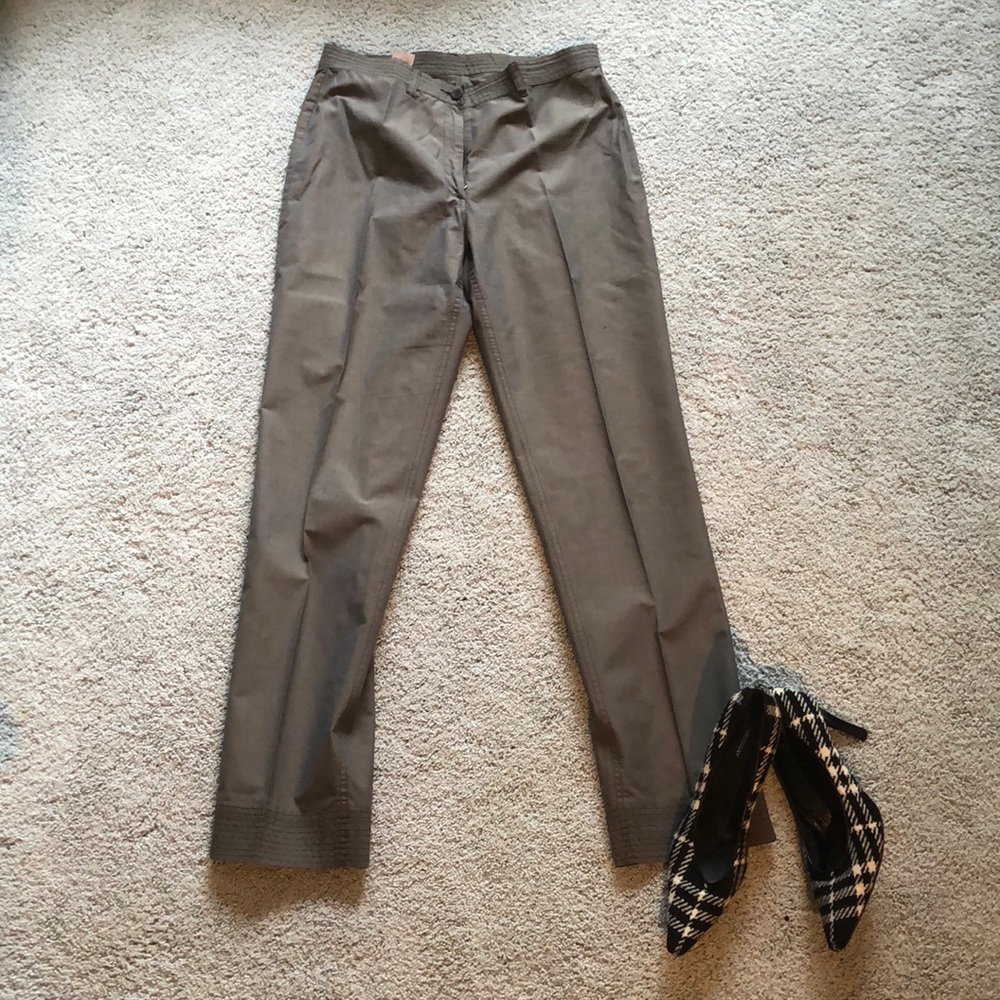 DRIES VAN NOTEN grey cotton light weight pants s8